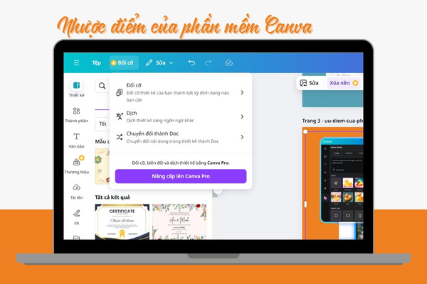 Nhược điểm của phần mềm Canva Nhược điểm của phần mềm Canva