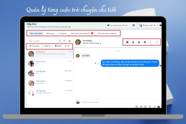 Quản lý từng cuộc trò chuyện chi tiết