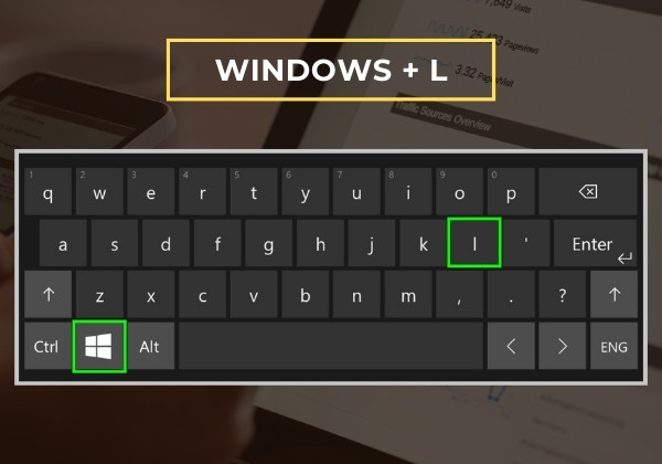 Sử dụng phím Windows + L để khóa màn hình
