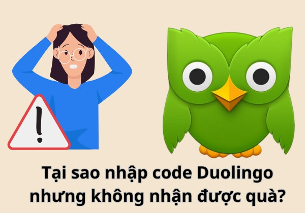 Tại sao đã nhập code Duolingo nhưng lại không nhận được quà