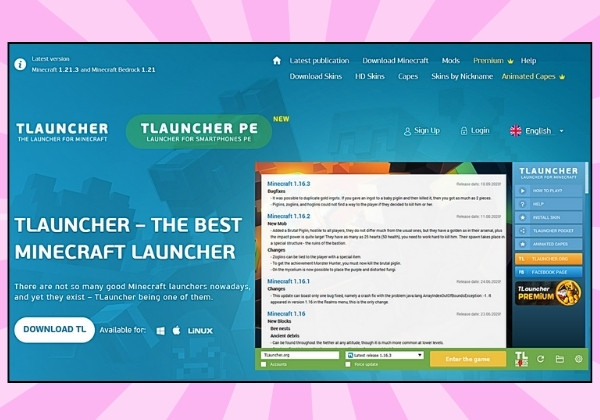Tải TLauncher cho PC để chơi Minecraft miễn phí