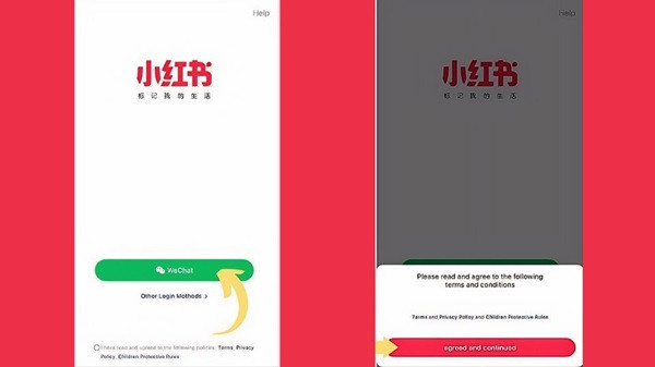 Bước 2: Đăng ký tài khoản Xiaohongshu bằng Wechat
