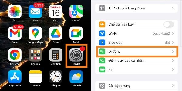 Cách bật 5G trên iPhone bước 1 Cách bật 5G trên iPhone bước 1