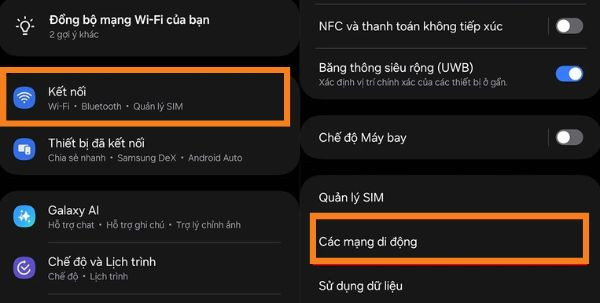 Cách bật 5G trên Samsung bước 1 Cách bật 5G trên Samsung bước 1
