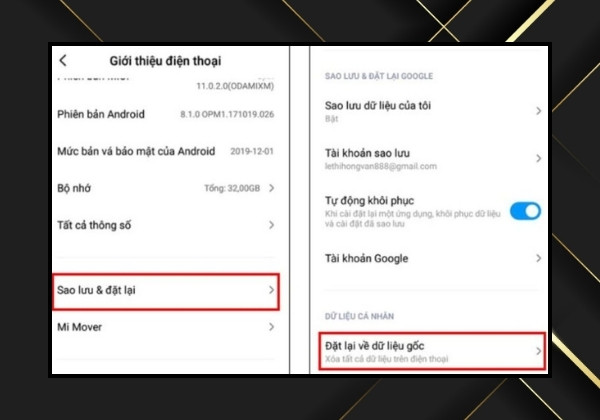 Cách hồi phục cài đặt gốc cho Xiaomi trong mục Settings bước 2 Cách hồi phục cài đặt gốc cho Xiaomi trong mục Settings bước 2
