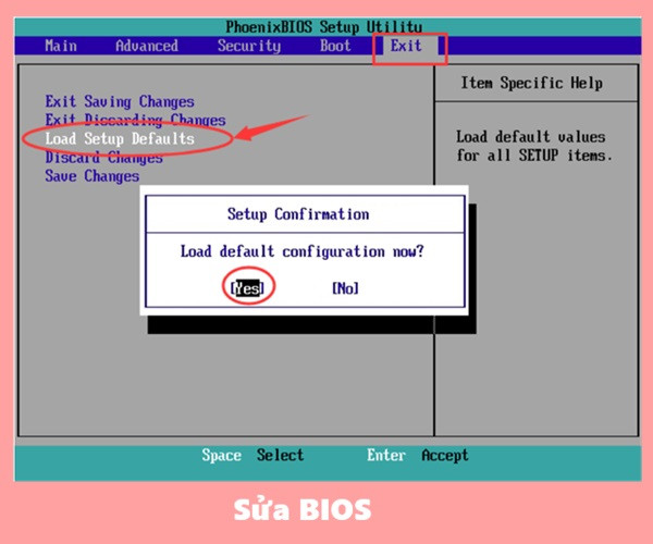 Cập nhật BIOS sửa lỗi A Disk Read Error Occurred win 10