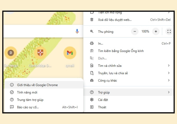 Cập nhật Chrome bước 1