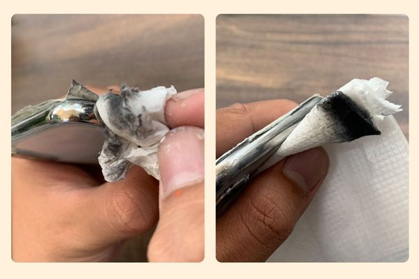Đánh bóng viền iPhone với kem đánh bóng chuyên dụng&nbsp;4