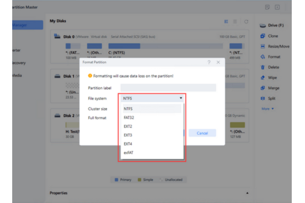 Định dạng lại ổ BitLocker bằng EaseUS Partition Master bước 2