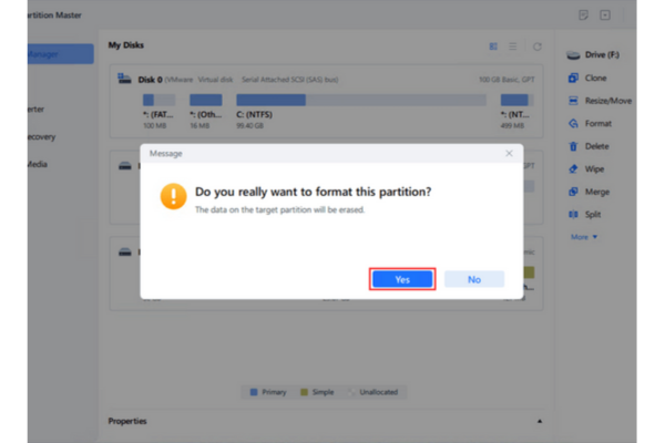 Định dạng lại ổ BitLocker bằng EaseUS Partition Master bước 3