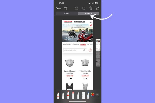 Hướng dẫn cách chụp màn hình dài trên iPhone bước 3 Hướng dẫn cách chụp màn hình dài trên iPhone bước 3