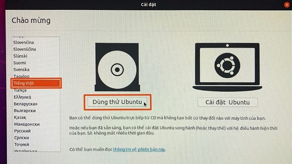 Boot từ phương tiện cài đặt Boot từ phương tiện cài đặt
