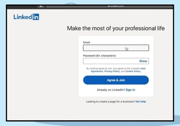 Hướng dẫn tạo profile LinkedIn chuyên nghiệp trực tiếp trên website máy tính bước 2 Hướng dẫn tạo profile LinkedIn chuyên nghiệp trực tiếp trên website máy tính bước 2