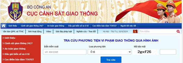 Kiểm tra phạt nguội Cục Cảnh Sát Giao Thông