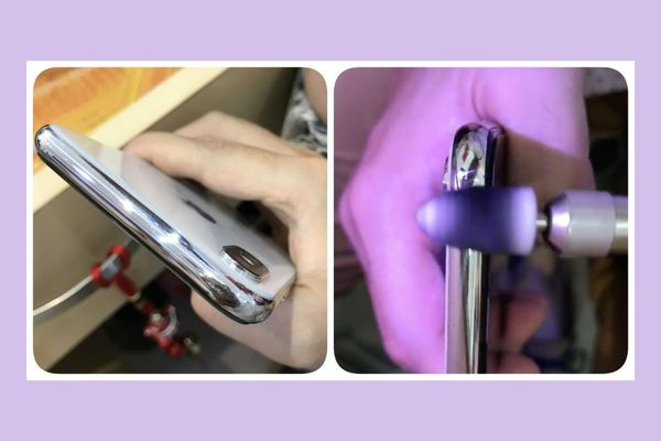Sử dụng giấy nhám và máy mài