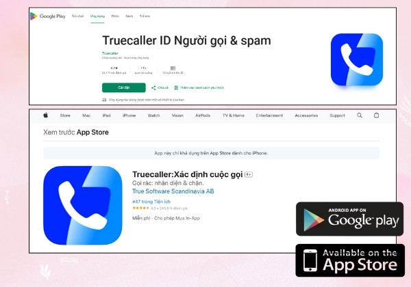 Sử dụng Truecaller để tìm thông tin qua số điện thoại bước 1