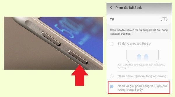 Tắt TalkBack trên Samsung bằng phím cứng Tắt TalkBack trên Samsung bằng phím cứng