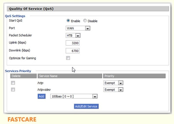 Thiết lập Quality of Service