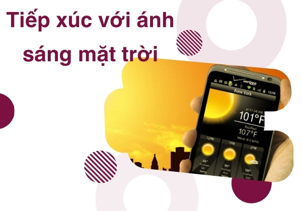 Tiếp xúc với ánh sáng mặt trời