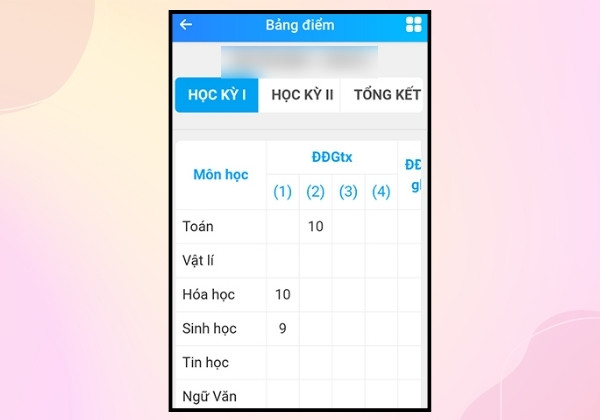 Xem điểm eNetViet trên điện thoại 5