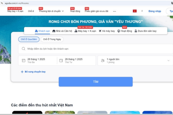 Agoda bước 1