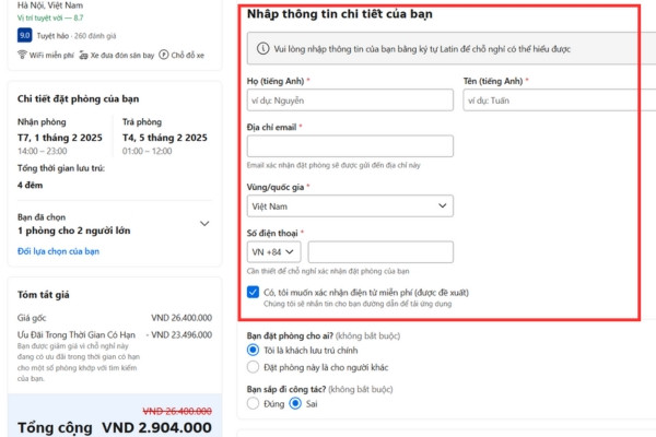 Booking.com bước 7