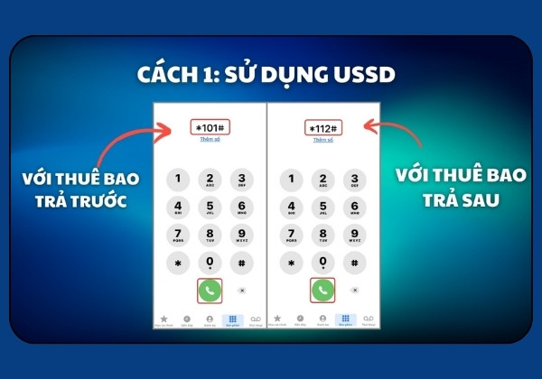 Cách 1: Kiểm tra tài khoản qua USSD