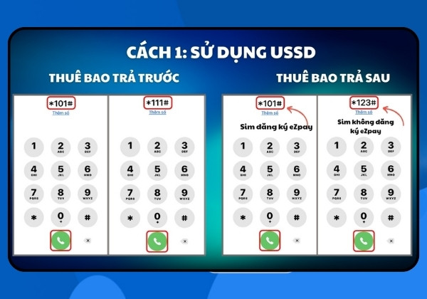Cách 1: Sử dụng cú pháp USSD