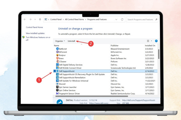Cài đặt lại Dell Supportassist bước 2