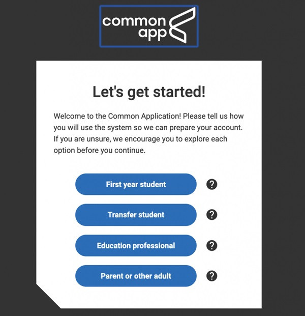 Đăng ký tài khoản Common App Đăng ký tài khoản Common App