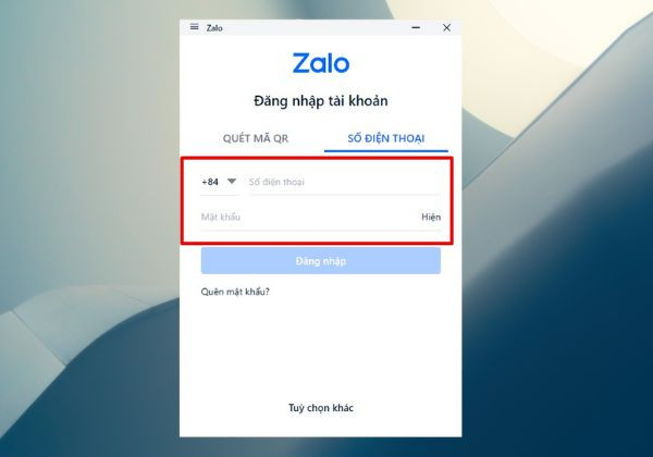 Hướng dẫn cách đồng bộ tin nhắn Zalo từ điện thoại sang máy tính bước 1