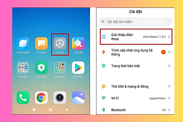 Cách reset điện thoại Redmi bước 1