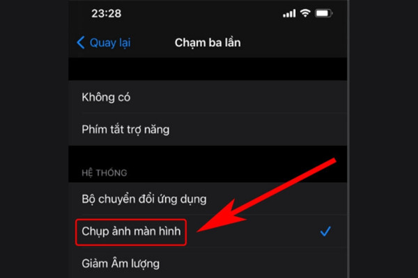 Hướng dẫn cài đặt chụp màn hình iPhone gõ sau lưng tiện lợi bước 4 Hướng dẫn cài đặt chụp màn hình iPhone gõ sau lưng tiện lợi bước 4