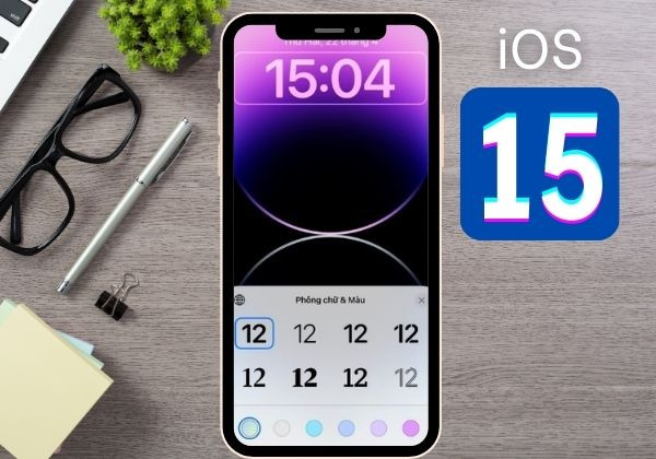Hướng dẫn chi tiết cách đổi màu giờ trên iPhone iOS 15 bước 3