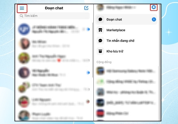 Hướng dẫn đăng xuất tài khoản Messenger trên điện thoại iPhone bước 1