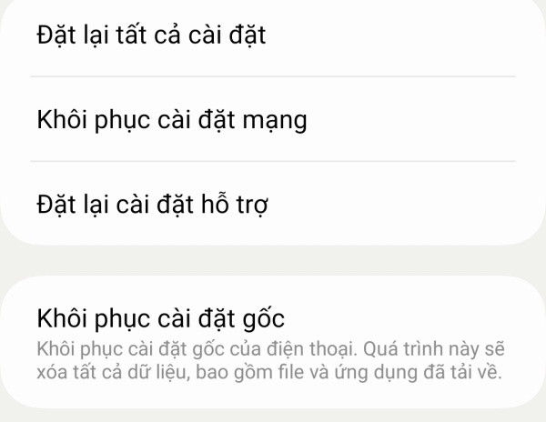 Khôi phục cài đặt gốc S22 Plus