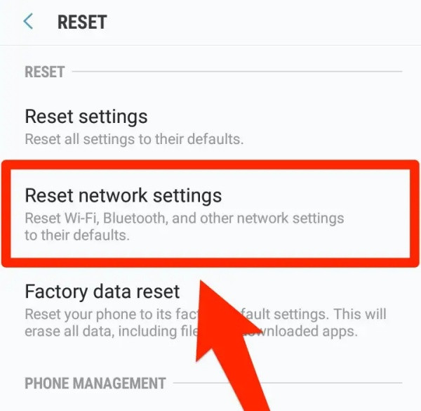 Khôi phục cài đặt mạng Note 10 Khôi phục cài đặt mạng Note 10