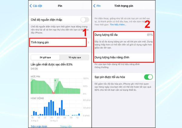 Kiểm tra trực tiếp trong cài đặt iPhone