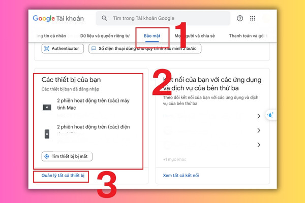 Làm sao để biết tài khoản của mình bị truy cập trái phép bước 1