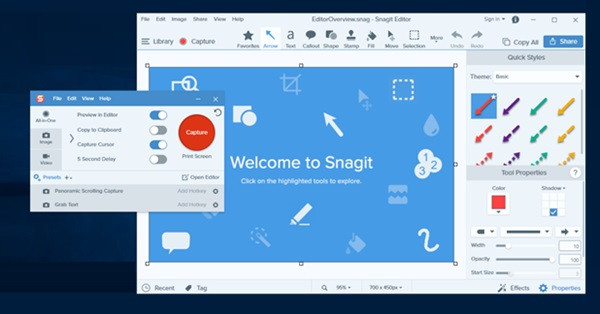 Phần mềm chụp ảnh quay phim màn hình Snagit