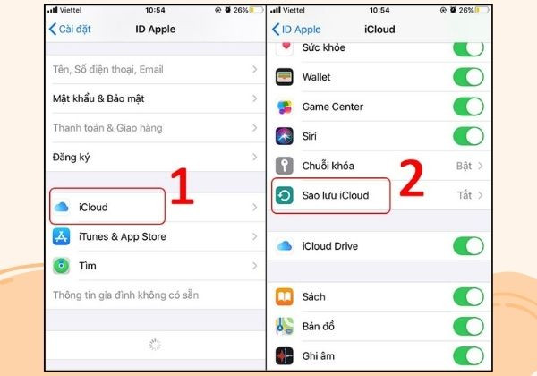 Sử dụng sao lưu iCloud hoặc iTunes để khôi phục