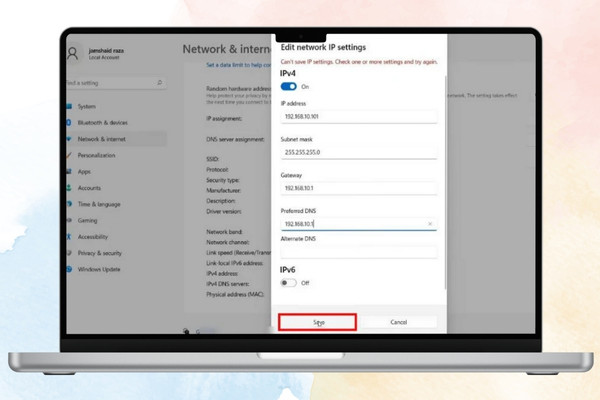 Sử dụng Setting bước 5
