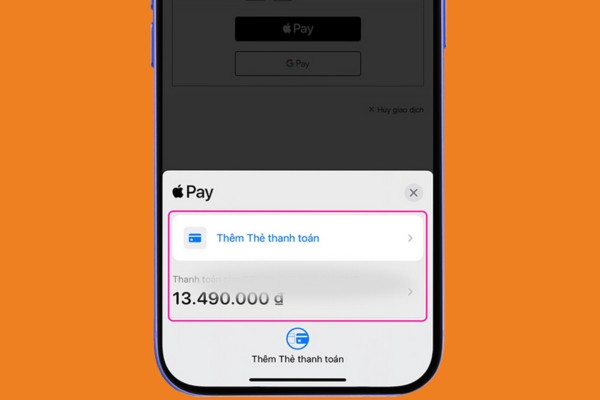 Thanh toán trên ứng dụng, trang web có hỗ trợ Apple Pay bước 2 Thanh toán trên ứng dụng, trang web có hỗ trợ Apple Pay bước 2