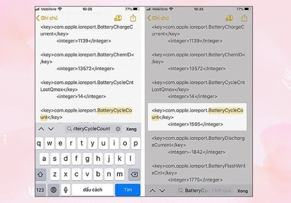 Xem số chu kỳ sạc qua dữ liệu phân tích của Apple 4