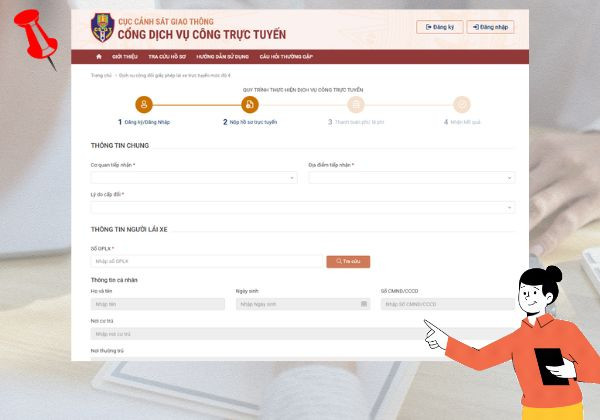 Cách đổi GPLX online bước 3