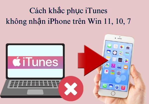 Cách khắc phục iTunes không nhận iPhone trên Win 11, 10, 7 