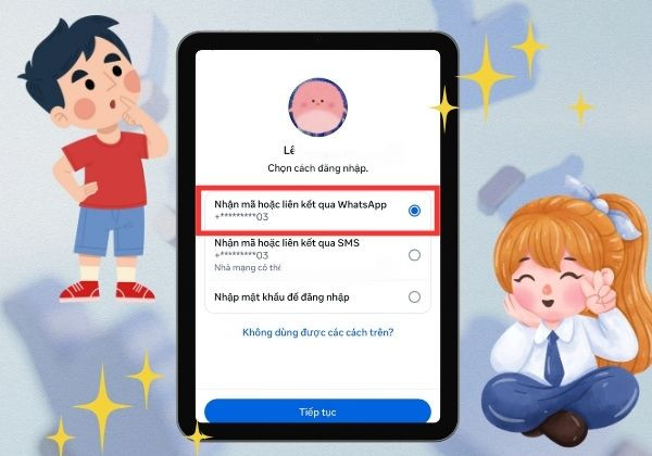 Cách lấy lại Facebook không cần mã xác nhận thông qua WhatsApp bước 1