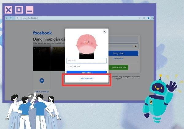 Cách lấy lại Facebook không cần mã xác nhận trên thiết bị khác bước 1