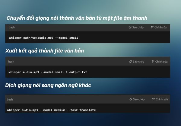 Cách sử dụng Whisper AI
