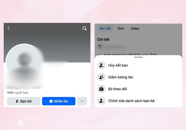 Cách tắt hạn chế bạn bè trên Facebook bước 1,2